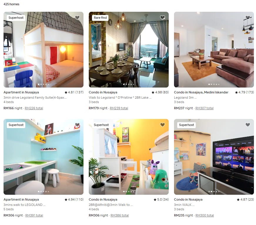 Airbnb Choices 2 With Photo Before Plan To Legoland Malaysia