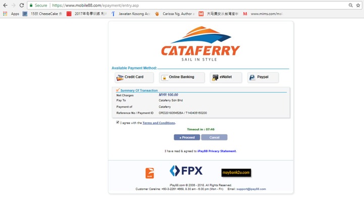 Cataferry Booking Payment Process