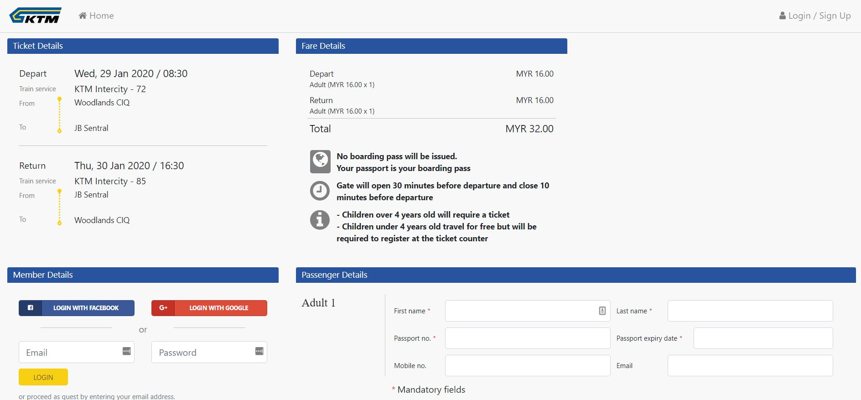 Login www.ktmb.com.my Booking KTMB