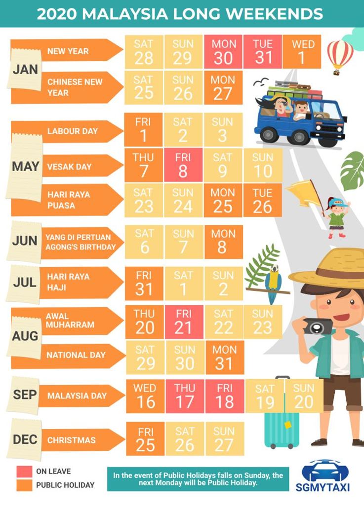 Malaysia Public Holidays 2020 & 2021 (23 Long Weekends)