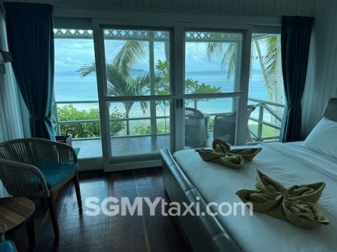 Rawa Island Resort Room Type_Beach fornt chalet_balcony outdoor view