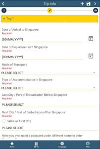 Singapore Arrival Card (Invidual Submission)