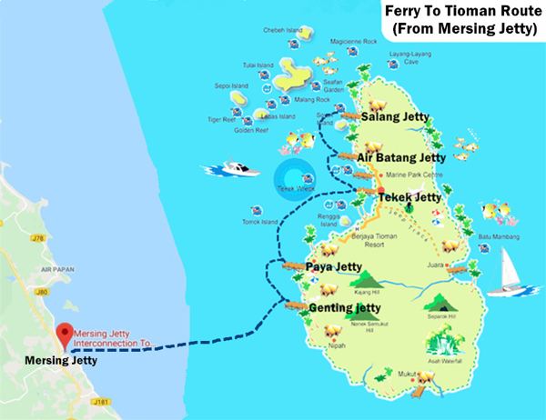 Tioman Ferry Route (From Mersing Jetty)