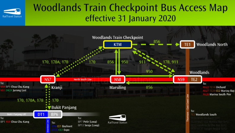 Woodlands Train Checkpoint Bus From Kranji Marsiling Woodlands MRT Station