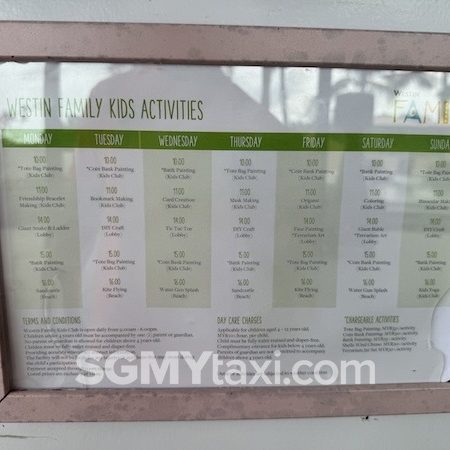 westin desaru kids timetable