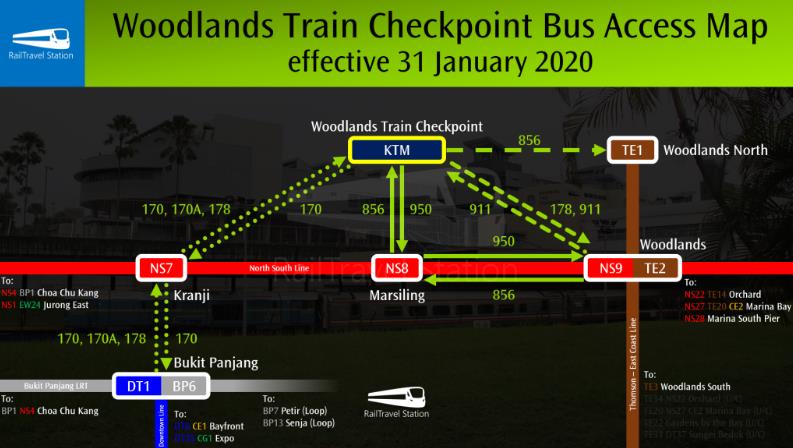 Woodlands Train Checkpoint Bus From Kranji Marsiling Woodlands MRT Station