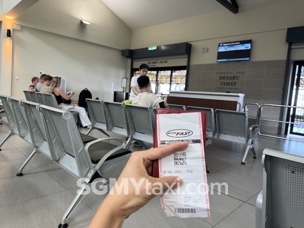 ferry to Tanah merah Singapore waiting for onboard