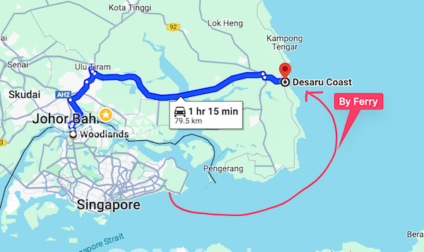 singapore to desaru coast by car and ferry